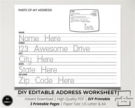 Phone Number Kids Activity Address Worksheet Phone Number