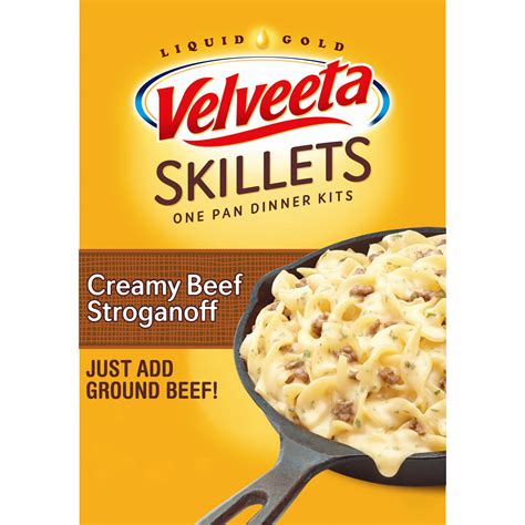 Velveeta Skillets Creamy Beef Stroganoff One Pan Dinner Kit With Cheese