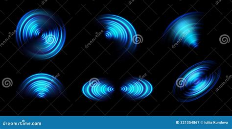 Sonar Sound Wave Round Light Neon Effect Waves Concentric Circle