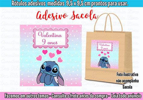 Adesivo Para Sacolinha Surpresa Lilo Stitch Produtos Elo7