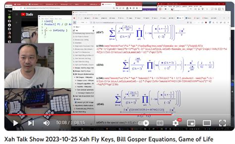 Xah Talk Show 2023 10 25 Xah Fly Keys Bill Gosper Equations Game Of Life