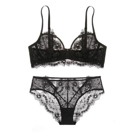 ENSEMBLE LINGERIE Femme Dentelle A Motifs Fronces Ultra Fine