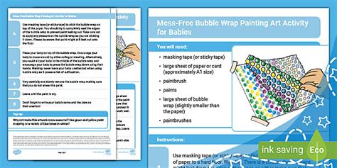 Mess Free Bubble Wrap Painting Art Activity For Babies