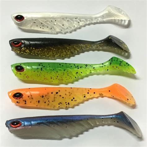 5pcs Fishing Lure 70mm 2 8g Soft Swimbait Shad Artificial Jig Worm Lure