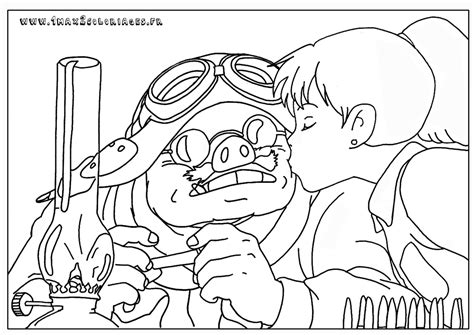 Coloriages Des Films Miyasaki Des Studios Ghibli Porco Rosso Fio