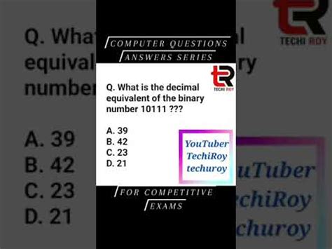 Computer Questions Answers Series For Competitive Exams Computer MCQ