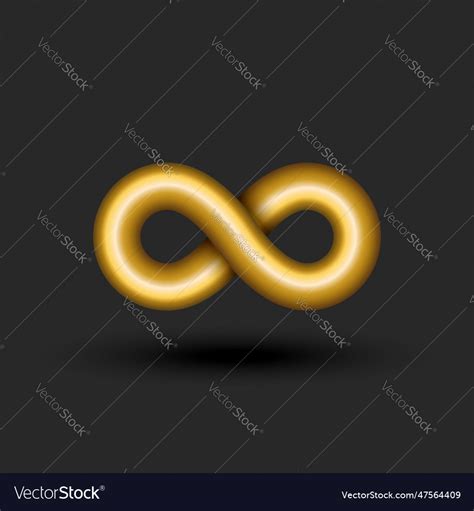 Gold Infinity Logo D Golden Ratio Endless Vector Image