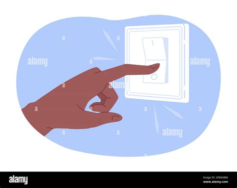 Turning Off Light To Save Electricity 2d Vector Isolated Spot Illustration Stock Vector Image