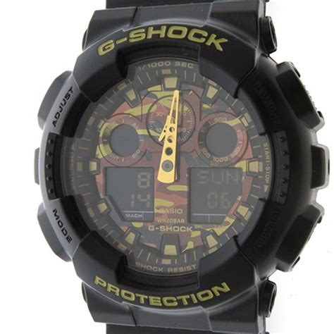 Casio Casio G Shock G Shock Ga 100cf Camouflage Pattern Dial Black