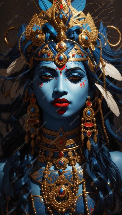 Premium AI Image | black goddess Kali with a skull