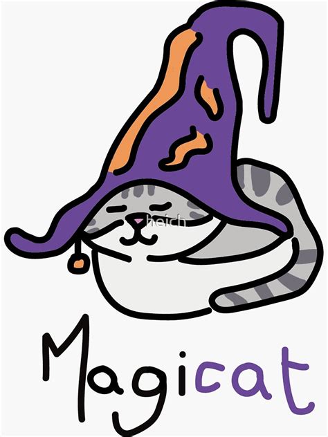 Cute Magical Cat Sticker By Heich Redbubble