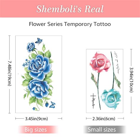 Hojas De Tatuajes Temporales De Flores Para Mujeres Ni As Y Adultos