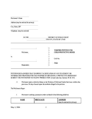 Verified Petition Sample Fill Online Printable Fillable Blank