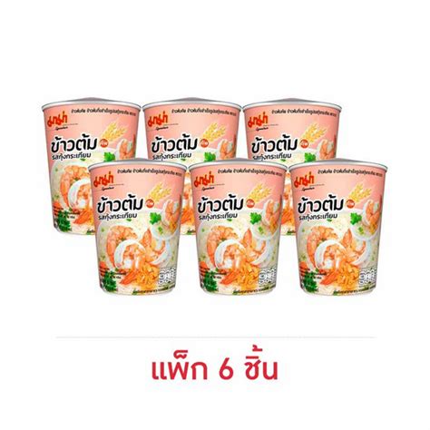 มาม่าข้าวต้มคัพ รสหมูสับกระเทียมพริกไทย 40 กรัม แพ็ก 6 ชิ้น Thaipick