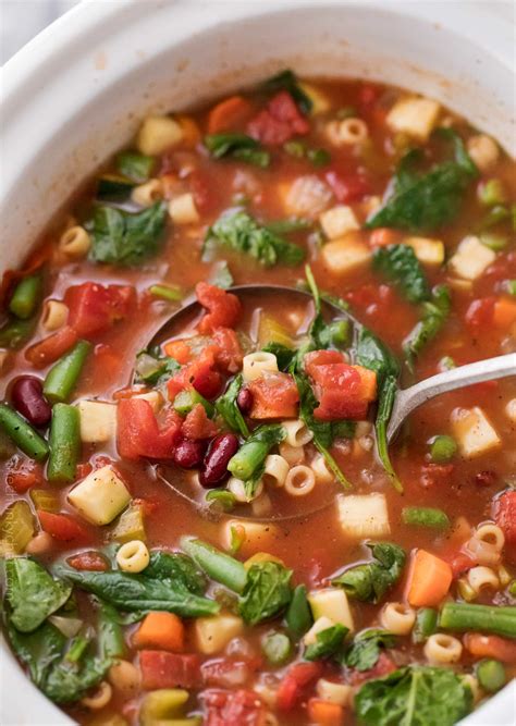 Hearty Slow Cooker Minestrone Soup - The Chunky Chef