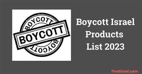 Boycott Israel Products List 2024 Complete List