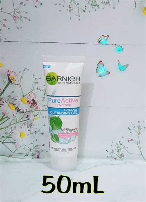 50ml Cleansing Gel Garnier Pure Active Sensitive Travel Size Sabun Cuci