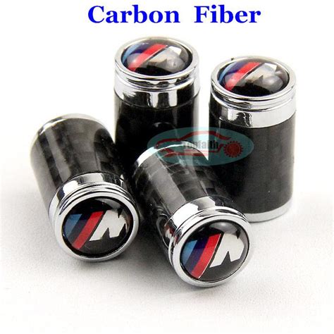 Find Stainless Carbon Fiber Wheel Tyre Tire Valve Caps Stem Air For BMW