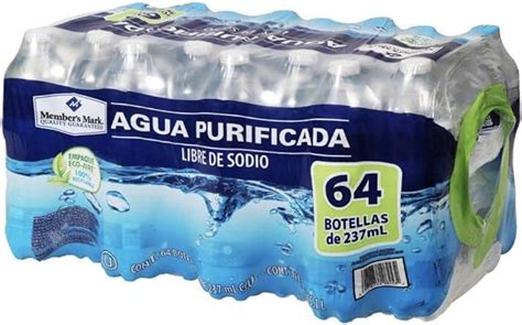 AGUA NATURAL PURIFICADA EMBOTELLADA MEMBERS MARK PAQUETE DE 64 BOTELLAS