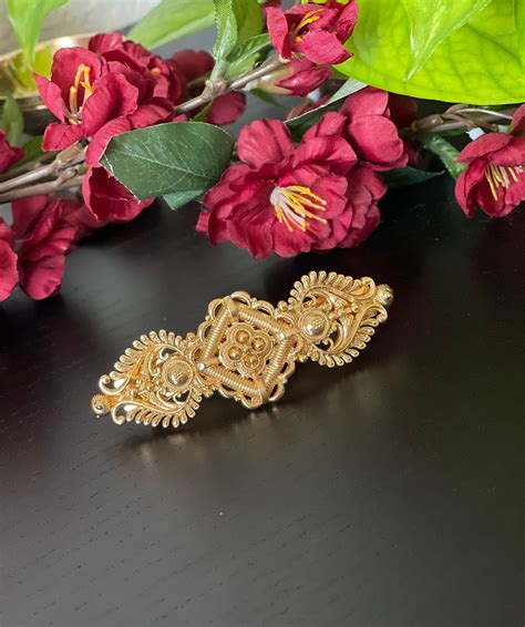 Gold Finished Hair Clip Juda Pin Traditional Hair Clip Temple