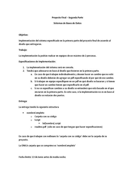 Pdf Base De Datos Dise O De La Base De Datos Proyecto Final