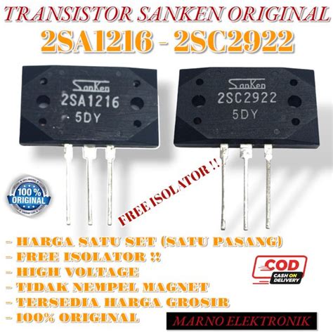 Jual TR TRANSISTOR SANKEN 5DY 2SC2922 2SA1216 2 SC 2922 SA 1216 ASLI