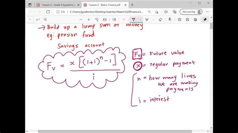 Grade 12 Finance Lesson 2 Future Value Annuities Youtube