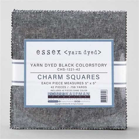 Essex Yarn Dyed Linen Black Charm Pack
