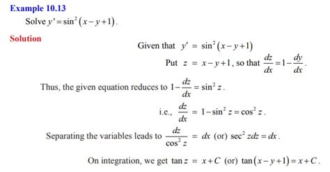 Substitution Method Solution Of First Order And First Degree