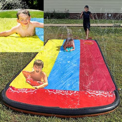 18Ft Water Slip and Splash Slide for Kids Adults Lawn Backyard Outdoor ...