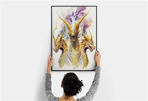 King of Monsters King Ghidorah Watercolor Painting, King Ghidorah ...