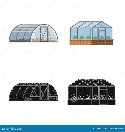 Vector Design Of Greenhouse And Plant Logo Collection Of Greenhouse