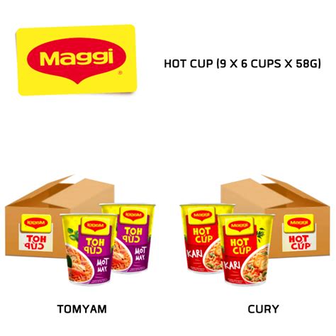 Maggi Hot Cup Currytom Yam 9 X 6 Cups X 58g Bulk Shopee Malaysia