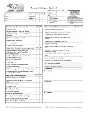 Tk Report Card Fill Online Printable Fillable Blank PdfFiller