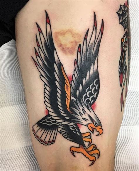 Traditional Eagle Tattoo Done By Jacob Cross Sunsettattoonz