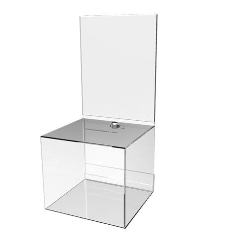 Acrylic Ballot Box W 8 5 X 11 Header Clear 19240 Fixturedisplays