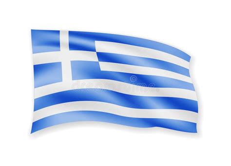 Bandera De Grecia Que Agita Aislada En Un Fondo Blanco Ilustraci N Del