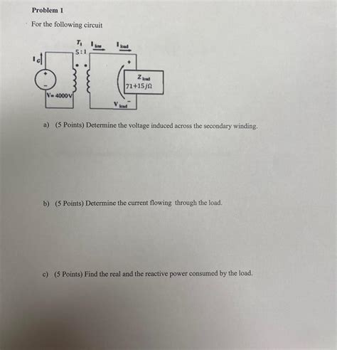 Solved For The Following Circuit A 5 Points Determine The Chegg