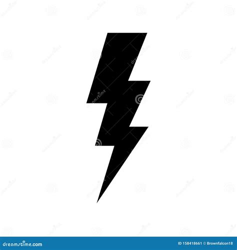 Lightning Bolt Icon Flat Vector Illustration Design Stock Vector