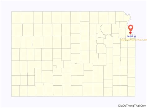 Map of Lansing city, Kansas - Thong Thai Real