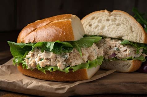 Classic Tuna Salad Sandwich On Crusty Roll Stock Image Image Of Seafood Salad 280898961