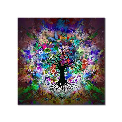 Tableau Arbre De Vie Multicolore Evasion Naturelle