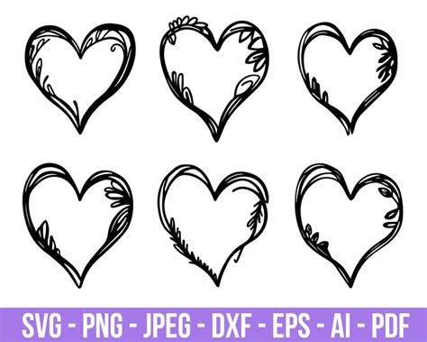 Heart Svg Bundle Heart Svg Cutting Filecricutsilhouette Etsy