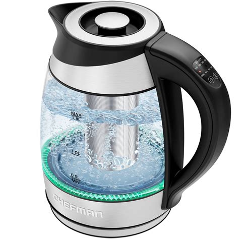 Chefman 1 8L Electric Glass Kettle W Temperature Control Removable