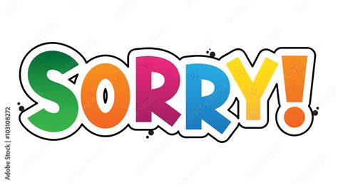 Sorry Colourful Vector Letters Card Vector De Stock Adobe Stock