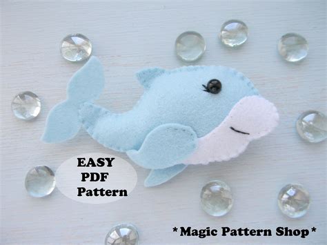 Dolphin PDF Pattern Felt Sewing Dolphin PDF Tutorial Baby - Etsy