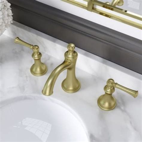 Pfister Tisbury Brushed Gold Widespread 2 Handle Watersense Bathroom Sink Faucet With Drain Lg49