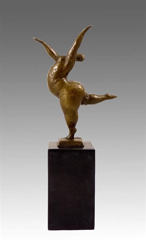 Modern Art Bronze Sculpture Balancing Nude Dancer From Milo