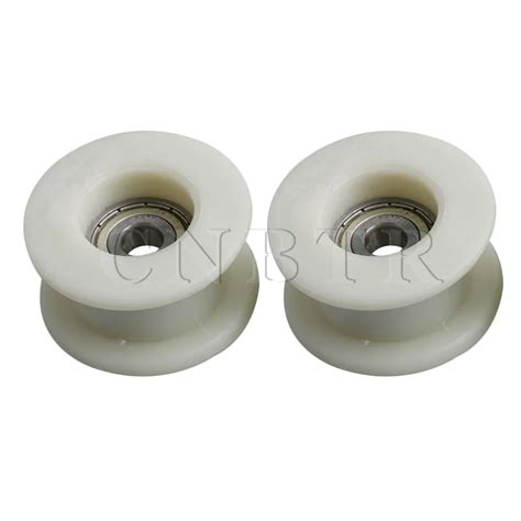 CNBTR 10mm ID 5 6x3 1cm Creamy White Coated H Type Ball Bearing Wheel