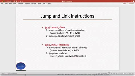 Risc V Control Transfer Instructions Youtube